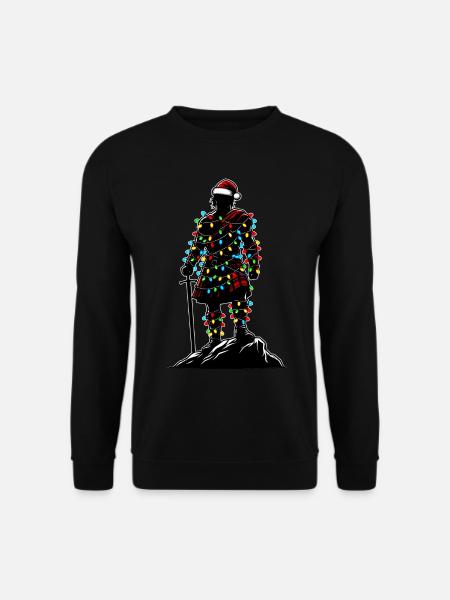 Highlander Schottische Hochlandkuh Weihnachtsmütze - Unisex Pullover - Schwarz