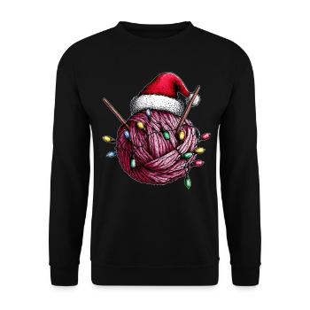 Boule de laine, boule de crochet, tricoteuses - Sweat-shirt Unisexe - noir - Devant - Alina (178cm) & Michal (187cm)