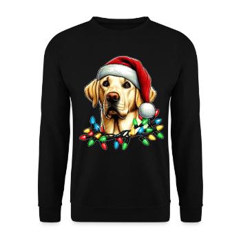 Labrador Retriever Chien Père Noël Noël - Sweat-shirt Unisexe - noir - Devant - Alina (178cm) & Michal (187cm)