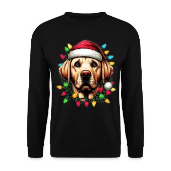 Labrador Retriever Chien Père Noël Noël - Sweat-shirt Unisexe - noir - Devant - Alina (178cm) & Michal (187cm)