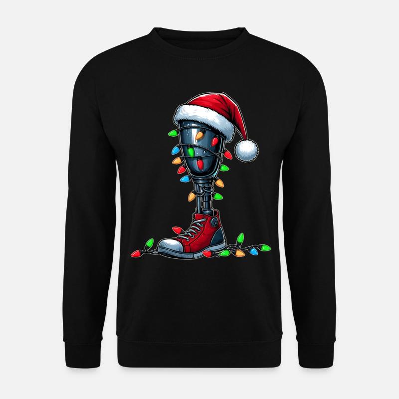 Beinprothesen Amputierte Amputation Weihnachtsmütz - Unisex Pullover - Schwarz