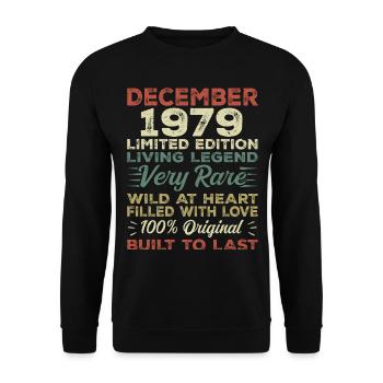 December 1979 - birthday December 1979 year - Unisex Sweatshirt - black - Front - Alina (178cm) & Michal (187cm)