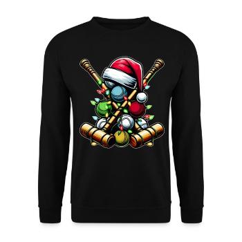 Croquet boule Bunch Père Noël - Sweat-shirt Unisexe - noir - Devant - Alina (178cm) & Michal (187cm)