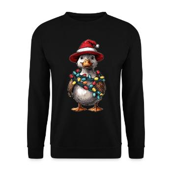 Ducks Duck Weihnachtsmütze Xmas - Unisex Pullover - Schwarz - Vorne - Alina (178cm) & Michal (187cm)