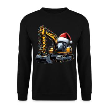 Opérateur d’excavation en construction du chapeau de Noël HEO - Sweat-shirt Unisexe - noir - Devant - Alina (178cm) & Michal (187cm)