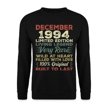 Décembre 1994 - anniversaire Décembre 1994 année - Sweat-shirt Unisexe - noir - Devant - Alina (178cm) & Michal (187cm)