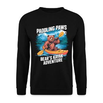 Paddling Paws Bear's Kayak Adventure - Unisex Pullover - Schwarz - Vorne - Alina (178cm) & Michal (187cm)