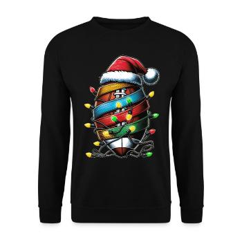 Flag Football Coach Team Weihnachtsmütze Xmas - Unisex Pullover - Schwarz - Vorne - Alina (178cm) & Michal (187cm)
