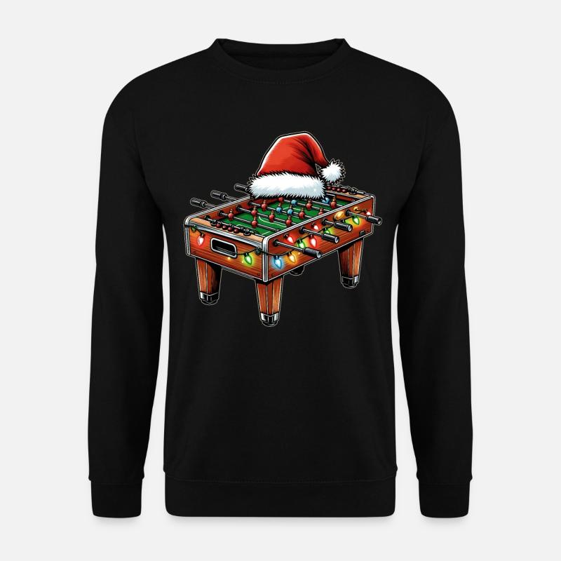 Tischfußballspieler Weihnachtsmütze Xmas - Unisex Pullover - Schwarz