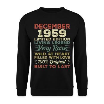 Décembre 1959 - anniversaire Décembre 1959 année - Sweat-shirt Unisexe - noir - Devant - Alina (178cm) & Michal (187cm)