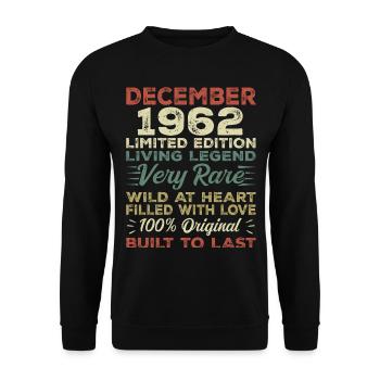 Décembre 1962 - anniversaire Décembre 1962 année - Sweat-shirt Unisexe - noir - Devant - Alina (178cm) & Michal (187cm)