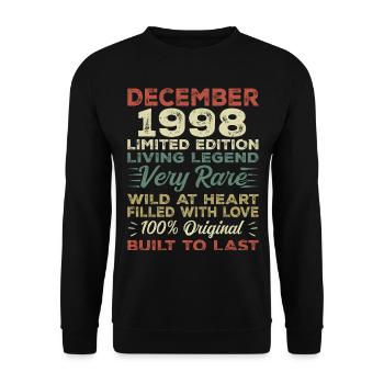 December 1998 - birthday December 1998 year - Unisex Sweatshirt - black - Front - Alina (178cm) & Michal (187cm)