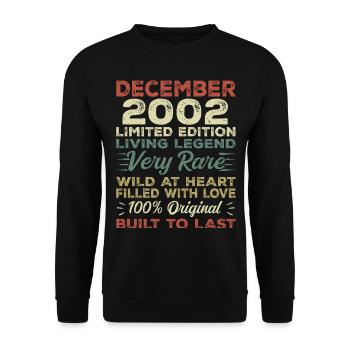 December 2002 - birthday December 2002 year - Unisex Sweatshirt - black - Front - Alina (178cm) & Michal (187cm)