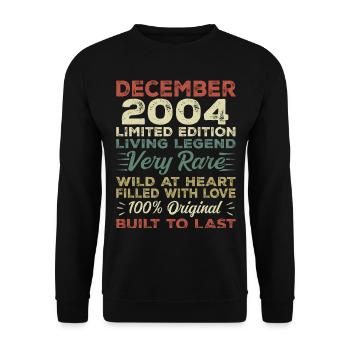 Décembre 2004 - anniversaire Décembre 2004 année - Sweat-shirt Unisexe - noir - Devant - Alina (178cm) & Michal (187cm)