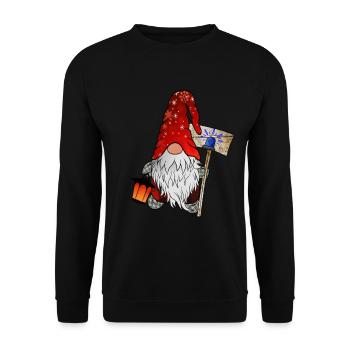 Blaulicht Wichtel Weihnachtsgnom - Unisex Pullover - Schwarz - Vorne - Alina (178cm) & Michal (187cm)