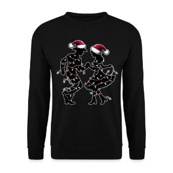 Line Dance Line Dancing Line Dancer Christmas Hat - Unisex Sweatshirt - black - Front - Alina (178cm) & Michal (187cm)