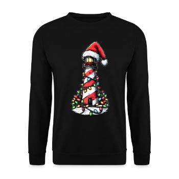 Phare Chapeau de Noël Noël - Sweat-shirt Unisexe - noir - Devant - Alina (178cm) & Michal (187cm)
