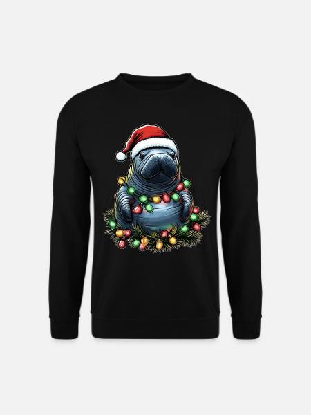 Seekuh Floaty Kartoffel Seekuh Weihnachtsmütze Xma - Unisex Pullover - Schwarz