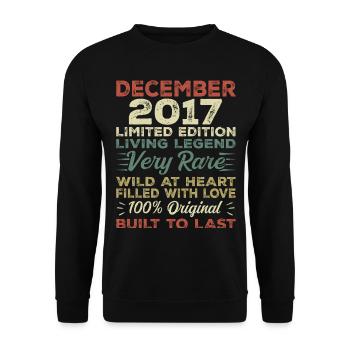 Dezember 2017 - Geburtstag Dezember 2017 Jahr - Unisex Pullover - Schwarz - Vorne - Alina (178cm) & Michal (187cm)