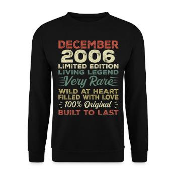 December 2006 - birthday December 2006 year - Unisex Sweatshirt - black - Front - Alina (178cm) & Michal (187cm)