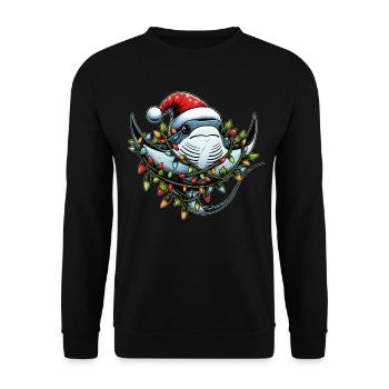 Raie Manta Stingray Père Noël - Sweat-shirt Unisexe - noir - Devant - Alina (178cm) & Michal (187cm)