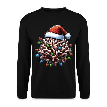 Korallenriff Meeresbiologe Weihnachtsmütze - Unisex Pullover - Schwarz - Vorne - Alina (178cm) & Michal (187cm)