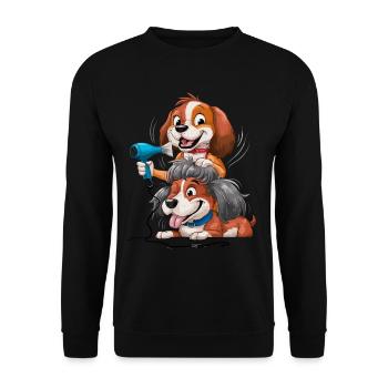 Dog Groomer Hundfriseur für einen Hundfriseur - Unisex Pullover - Schwarz - Vorne - Alina (178cm) & Michal (187cm)
