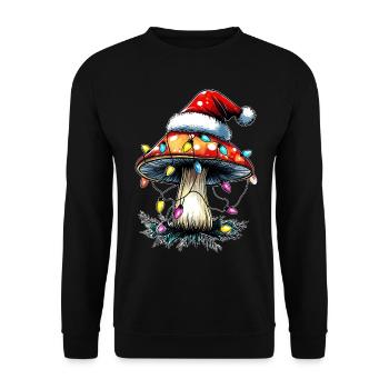 Champignon Cottagecore Esthétique Père Noël - Sweat-shirt Unisexe - noir - Devant - Alina (178cm) & Michal (187cm)