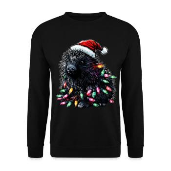 Stachelschwein Demokraten Weihnachtsmütze Xmas - Unisex Pullover - Schwarz - Vorne - Alina (178cm) & Michal (187cm)