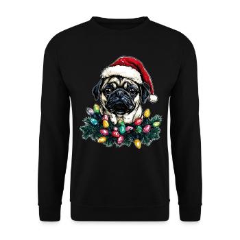 Mignon Carlin Père Noël Chapeau - Sweat-shirt Unisexe - noir - Devant - Alina (178cm) & Michal (187cm)