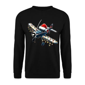 Avion RC modèle avion pilote chapeau de Noël Noël - Sweat-shirt Unisexe - noir - Devant - Alina (178cm) & Michal (187cm)