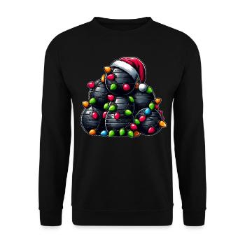 Chapeau de Père Noël Slamball - Sweat-shirt Unisexe - noir - Devant - Alina (178cm) & Michal (187cm)
