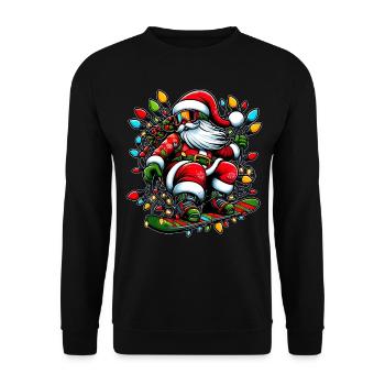 Weihnachtsmann Snowboarding Snowboard Snowboarder - Unisex Pullover - Schwarz - Vorne - Alina (178cm) & Michal (187cm)