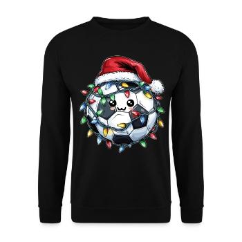 Mignon Kawaii Football Père Noël - Sweat-shirt Unisexe - noir - Devant - Alina (178cm) & Michal (187cm)