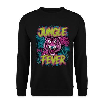 Jungle Fever Tiger für einen Tiger Liebhaber - Unisex Pullover - Schwarz - Vorne - Alina (178cm) & Michal (187cm)