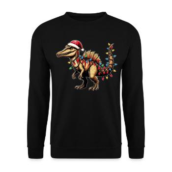 Spinosaurus Dinosaure Père Noël - Sweat-shirt Unisexe - noir - Devant - Alina (178cm) & Michal (187cm)