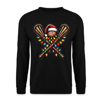 Stickball Père Noël Chapeau Noël - Sweat-shirt Unisexe - noir - Devant - Alina (178cm) & Michal (187cm)