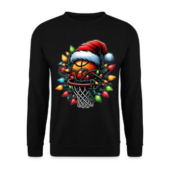 Basketball Streetball Christmas Hat Xmas - Unisex Sweatshirt - black - Front - Alina (178cm) & Michal (187cm)