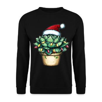 succulent chapeau de Noël - Sweat-shirt Unisexe - noir - Devant - Alina (178cm) & Michal (187cm)