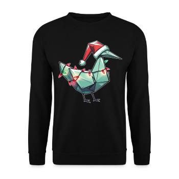 Origami Paper Crane Japanese Folding Technique - Unisex Sweatshirt - black - Front - Alina (178cm) & Michal (187cm)