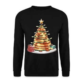 Crêpe pile crêpière machine à crêpes Noël H - Sweat-shirt Unisexe - noir - Devant - Alina (178cm) & Michal (187cm)