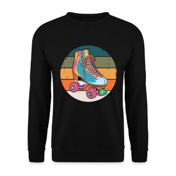 Coole Retro Rollschuhe 80er - Unisex Pullover - Schwarz - Vorne - Alina (178cm) & Michal (187cm)