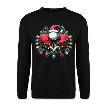 Tennis de table Joueur de ping-pong Père Noël - Sweat-shirt Unisexe - noir - Devant - Alina (178cm) & Michal (187cm)