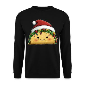 Tacos Mexican Food Santa Hat Xmas - Unisex Sweatshirt - black - Front - Alina (178cm) & Michal (187cm)