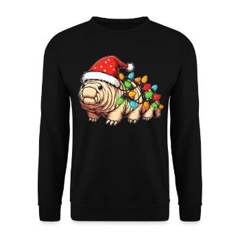 Chapeau de Noël de microbiologie de l’ours d’eau tardigrade - Sweat-shirt Unisexe - noir - Devant - Alina (178cm) & Michal (187cm)