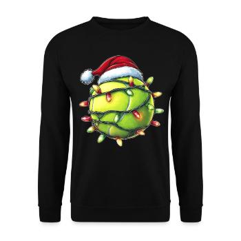 Tennisspieler Mannschaftsbetreuer Trainer Weihnach - Unisex Pullover - Schwarz - Vorne - Alina (178cm) & Michal (187cm)