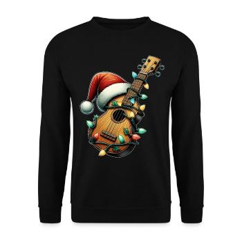 Ukulele Instrument Christmas Hat Xmas - Unisex Sweatshirt - black - Front - Alina (178cm) & Michal (187cm)