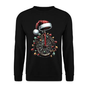 Monocycle Monocycle Chapeau de Noël - Sweat-shirt Unisexe - noir - Devant - Alina (178cm) & Michal (187cm)