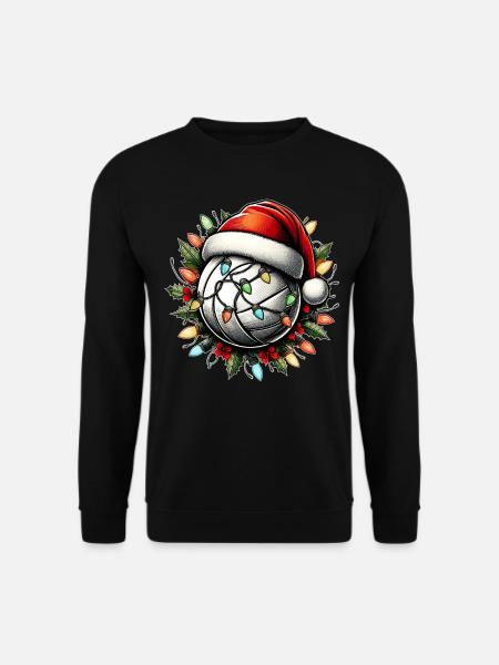 Volleyballspieler Mannschaft Trainer Weihnachtsmüt - Unisex Pullover - Schwarz