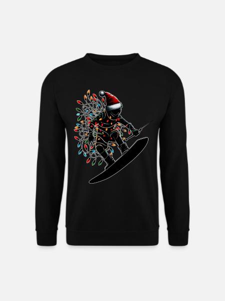 Wakeboarding Wakeboard Wakeboarder Weihnachtsmütze - Unisex Pullover - Schwarz